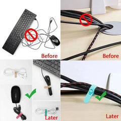 20pcs Cable Organizer Ties Clip Charger Cord Management Silicone Wire Manager Mouse E alternate view