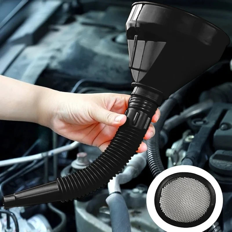 Multi Functional Flexible Funnel: Spill-Proof Oil Changing Tool with Wide Mouth & Handle automobile