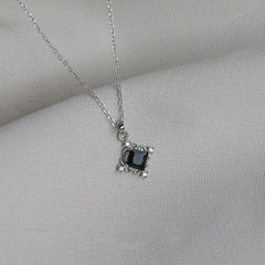 VOQ Silver Square Pendant Necklace | Fashion Gift for Women alternate view