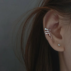1Pcs Fashion Silver Color Snake Ear Clip Earrings for Women Men Punk Non Piercing Fake Piercing Ear