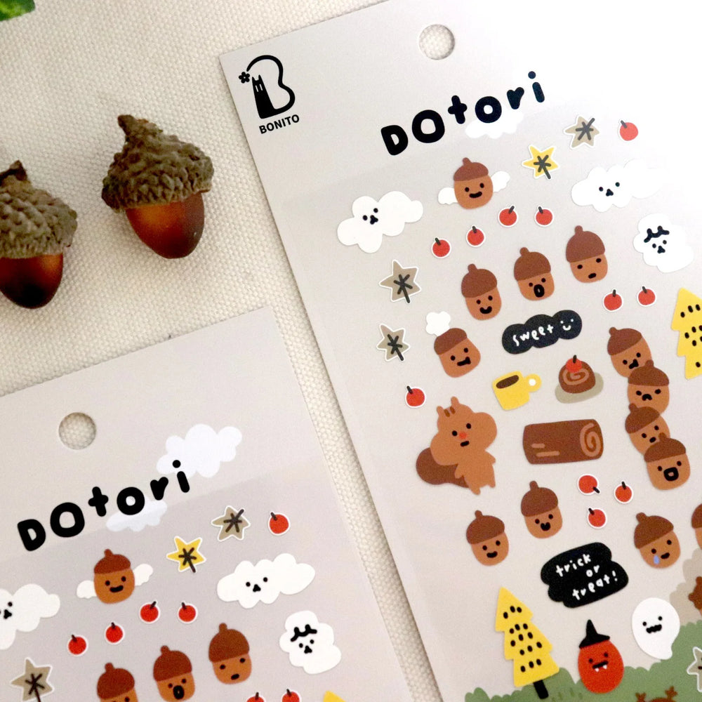 BONITO Kawaii Squirrel Acorn Stickers | Cute Paper Stickers for Scrapbooking and Journaling
