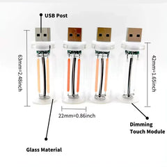 USB Touch Night Light | Portable LED Atmosphere Lamp with Dimmable Touch Sensor close-up view