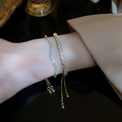 Wave Geometry Adjustable Bracelet Bangle Luxury Fashion Rhinestone Crystal Bracelets W close-up view