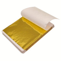 100pcs Imitation Golden Silvery Foil Paper Leaf Sheet Gilding DIY Art Craft Paper DIY Sc detail view