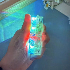 4-Key Silent LED Mechanical Keychain Fidget Toy - Transparent Switch Tester, Stress Relief Clicker B