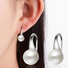925 Sterling Silver Pearl Drop Earrings for Women