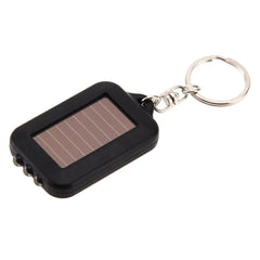 Portable LED Keychain Solar Flashlight | Mini Pocket Light for Outdoor Hiking close-up view