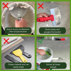 1/2Pcs Curved Bucket Scoop Scraper Spackle Paint Putty Knife Drywall Finishing Plaster Scraping Decals Patch Construction Tools