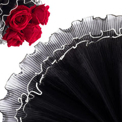 Flower wrapping paper with pearl edges, black bouquet wrapping paper, Korean florist flo detail view
