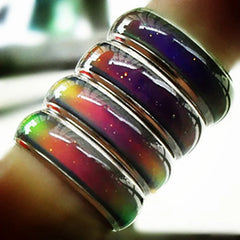 1pc Stainless Steel Mood Ring Changing Color Rings Emotion Feeling Temperature Ring Fo close-up view