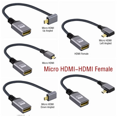 4K 60Hz HDMI-Compatible Extension Cable | Male to Female Adapter for Micro/Mini HDMI close-up view