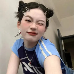 2/20pcs Silver Metal BB Hair Clips Girls Y2K Punk Drop Shaped Hairpins Hairclip Barret close-up view
