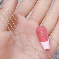 Micro Bead Chain Nail Art Decoration, Silver Gold 50cm Ball Chain for Stylish Manicures, Odorless Na