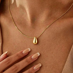 Teardrop Necklace Waterdrop Pendant | Minimalist Stainless Steel Jewelry for Women