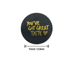 500pcs Pink Black You've Got Great Taste Stickers Gold Foil Business Thank You Sticke alternate view