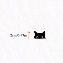 Black Cat Peeker Vinyl Decal detail view