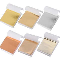 100Pcs Imitation Gold Foil Paper Leaf Sheets for Gilding Funiture Lines Wall Craft Ho alternate view