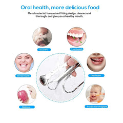 Stainless Steel Tongue Scraper Cleaner for Adults & Kids close-up view
