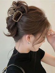 4pcs Women's Square Lightweight Hair Claw Clip Fashionable Elegant Hair Accessory Clip S detail view