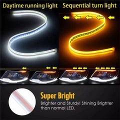 LED DRL Car Daytime Running Light Flexible Waterproof Strip | Auto Headlights White Tu close-up view