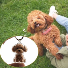 Creative Dog Hair Storage Keychain Transparent Dog\Cat Shape Memorial Pendant Handmade D detail view
