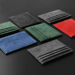 Slim Leather Card Holder | Multi Slot ID Wallet for Men close-up view
