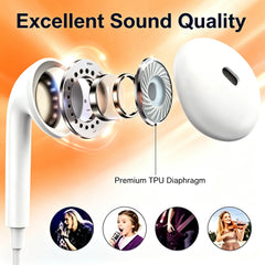 TypeC Wired Headphone Suitable For IPhone15 16 Earbuds Xiaomi 17 15 14 13 12 3.5MM AUX R detail view
