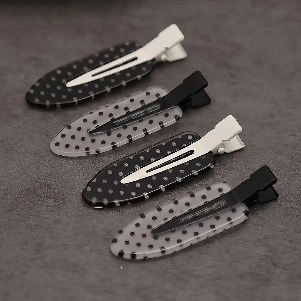 Black White Polka Dot Acrylic Hair Clips Minimalist Secure Hold Suitable for Daily Wear Party Outfit