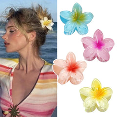 Bohemian Flower Hair Claw Clip For Women Sweet Floral Hair Claws Crab Clamp Barrettes Hawaiian Headw