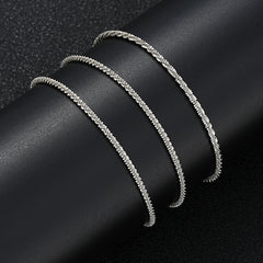 3pcs Simple Wave Glitter Anklet Set For Women Silver Color Sparkling Rhinestone Bracelet On Leg Trendy Summer Beach Jewelry 2024