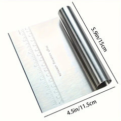 Stainless Steel Dough Cutter and Scraper | Kitchen Baking Tool with Scale alternate view