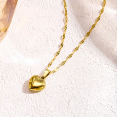 Charm Love Heart Pendant Necklace for Women Gold Color Fashion Lip Chain Simple Metal Ch detail view