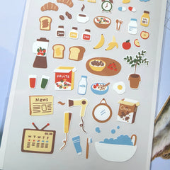 Korean Import Suatelier Good Morning Breakfast Stickers Scrapbooking Diy Journaling Diar detail view