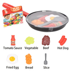 8PCS Children Kitchen Food Toys Simulation Cookware Game Set Pretend Play Pot Steak Vege detail view