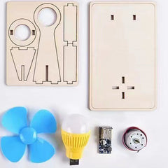 Wooden Wind Generator Model Kids Science Toy Funny Technology Physics Kit Educational alternate view