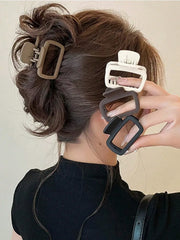 4pcs Women's Square Lightweight Hair Claw Clip Fashionable Elegant Hair Accessory Clip Suitable Hair