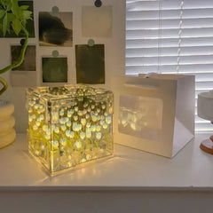 DIY Tulip Sea Mirror Night Light Kit | Handmade Craft Gift Set detail view