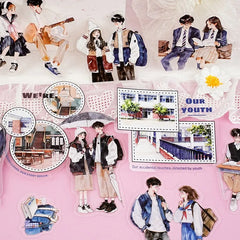 15 Pcs PET Character Sticker Set for Journaling | Die-Cut Scrapbook Decoration Stickers detail view