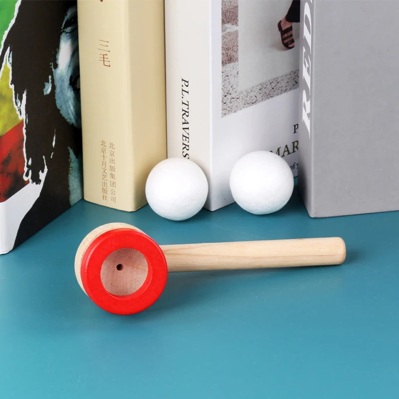 Wooden Balance Blowing Toys Blowing Pipe Whistles Balls Toys Floating Blow Pipe Balls Game Toy for P
