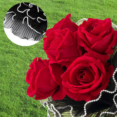 Flower wrapping paper with pearl edges, black bouquet wrapping paper, Korean florist alternate view
