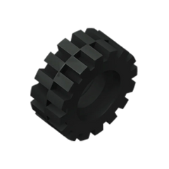 Gobricks GDS-1071 Tire 15mm D. x 6mm Offset Tread Small | Compatible Building Block Whee detail view