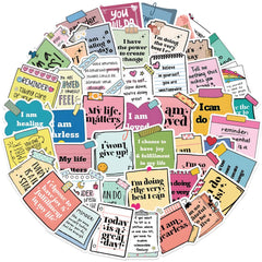 50PCS Self Affirming and Motivating Waterproof Graffiti Stickers for Helmet Bicycle Hand Account Bul