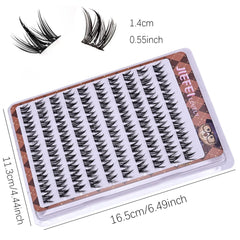 Glue-free Thick Natural Curling Self-adhesive False Eyelashes with W-shaped Design for close-up view