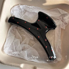 2pcs Vintage Red Polka Dot Ribbon Bow Shark Clip Hairpin Hair Claw Crab Barrettes Elegant Headwear Hair Accessories Women Gift