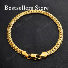 925 Sterling Silver, 18K Gold, 5mm Embossed Bracelet - Fashionable for Men and Women, alternate view