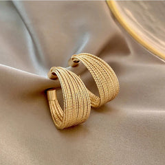 New Fashion Trend Unique Design Elegant Delicate Retro Exaggerated Multilayer Stud Earrings Women Je