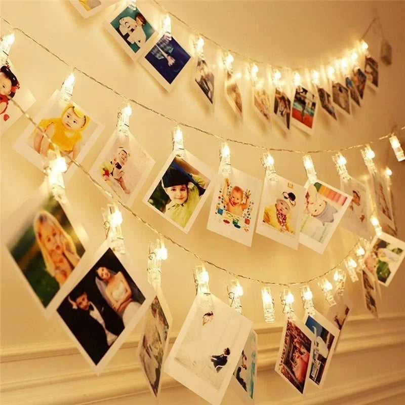 LED Photo Clip Fairy String lights Card Holder Garland lamp for Christmas Wedding Party