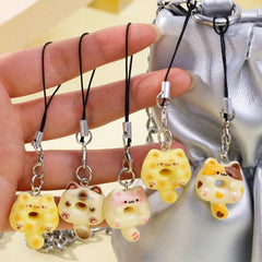 Cute Cartoon Cat Cookie Phone Charm Strap Soft Kawaii Kitty Phone Lanyard Strap Key C alternate view