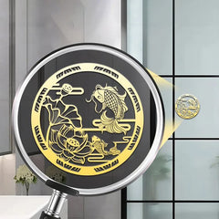 Carp Lotus Metal Sticker | Lucky Wealth Feng Shui Decoration close-up view