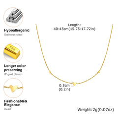 316L Stainless Steel Mini Heart Clavicle Chain Choker Necklace Women Chain Necklace S alternate view